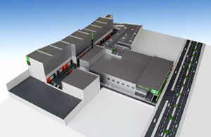 Imagen a�rea virtual del proyecto, localizado en Terrassa (Barcelona)