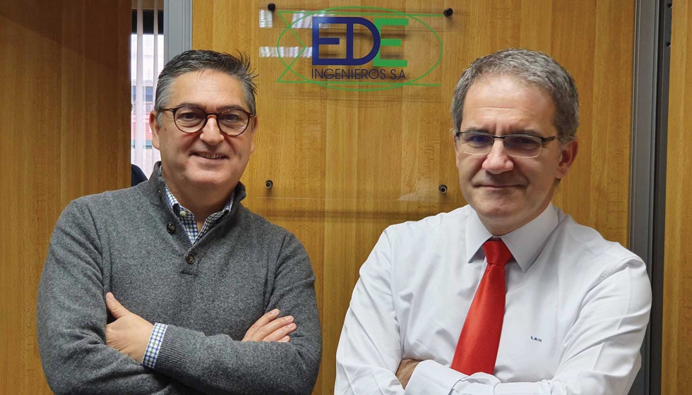 Pie de foto: A la izquierda, Juan Jos Ducar, responsable del Departamento Comercial de EDE Ingenieros, con Luis Blanco Urgoiti, responsable de AVEQ...