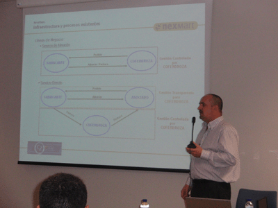 El responsable de TIC de Coferdroza, Javier Aldabaldetrecu, quiso compartir su experiencia con los asistentes