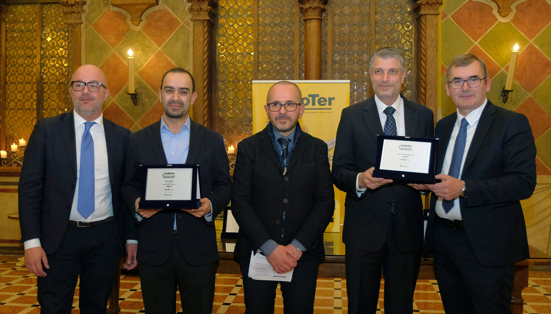 Acto de entrega a Hidromek de los dos galardones en los Premios a la Innovacin de Samoter 2020