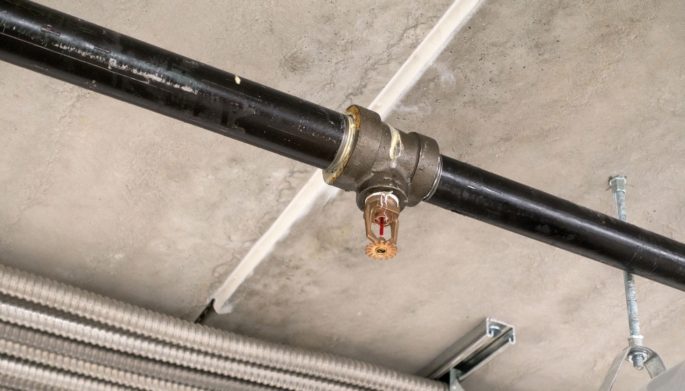 Los rociadores se instalan en el techo o las paredes, y conectados a una red de tuberas que los alimenta continuamente de agua...