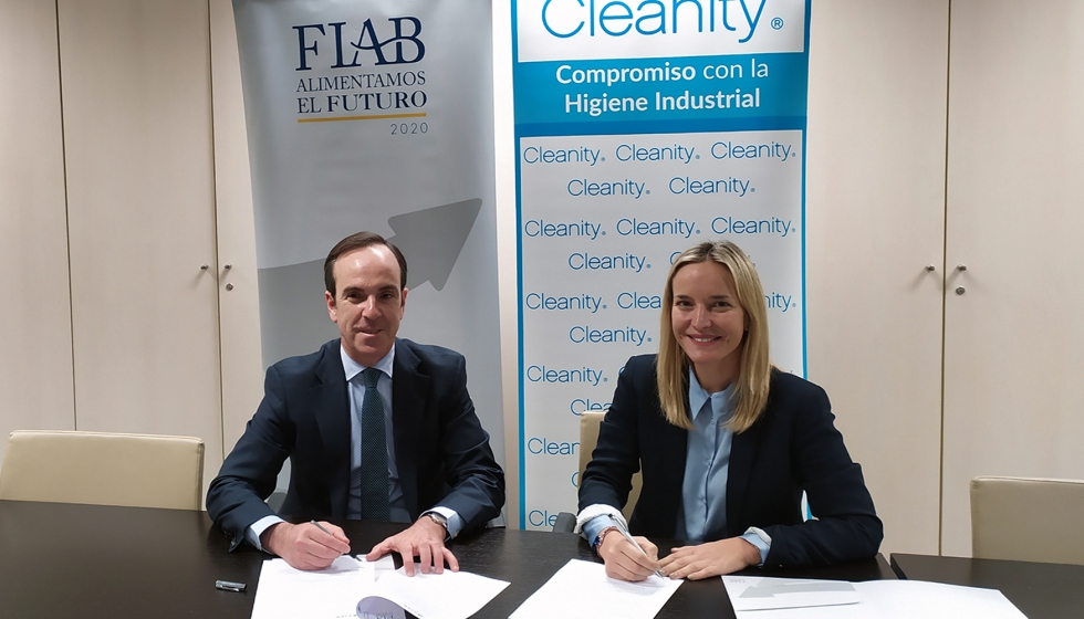 Mariam Burdeos, directora general de Cleanity, junto a Mauricio Garca de Quevedo, director general de FIAB