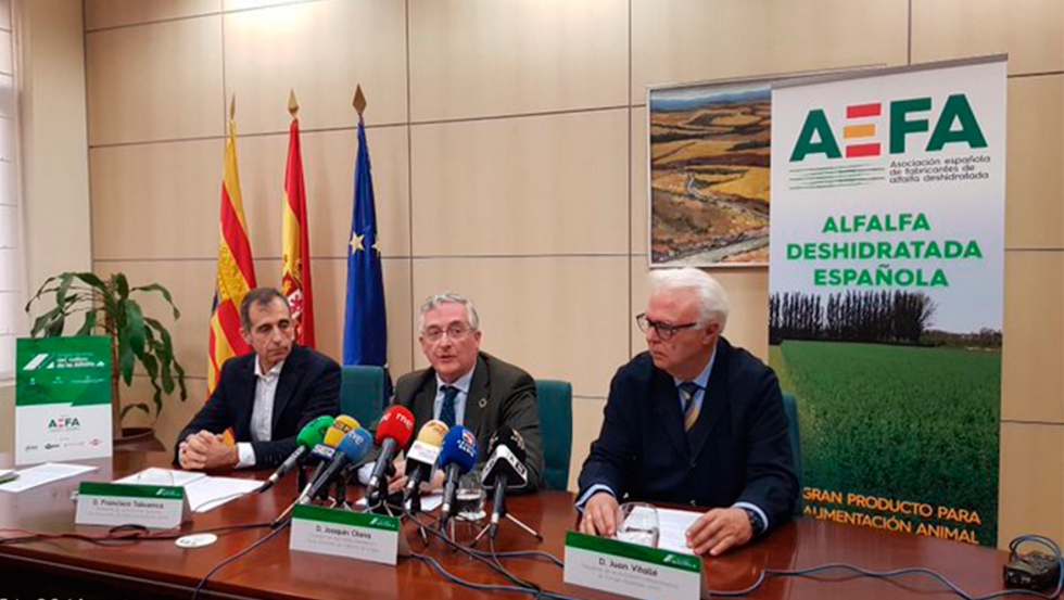 Francisco Tabuenca, Joaqun Olona y Juan Vitall, durante la presentacin de la Jornada