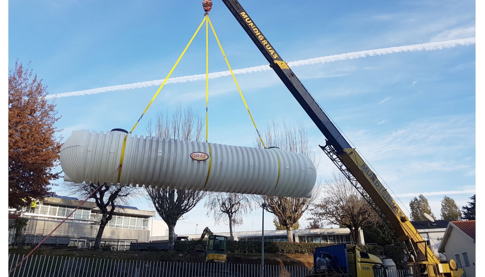 Para el proyecto de la escuela Enguardas de Braga, se ha empleado un depsito soterrado Carat XXL de 52.000L de capacidad para agua potable...