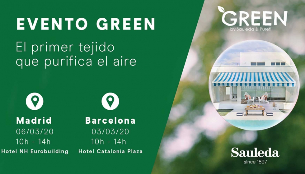   Un evento profesional en el que se mostrar Green, el primer tejido que purifica el aire, gracias a su proceso fotocataltico...