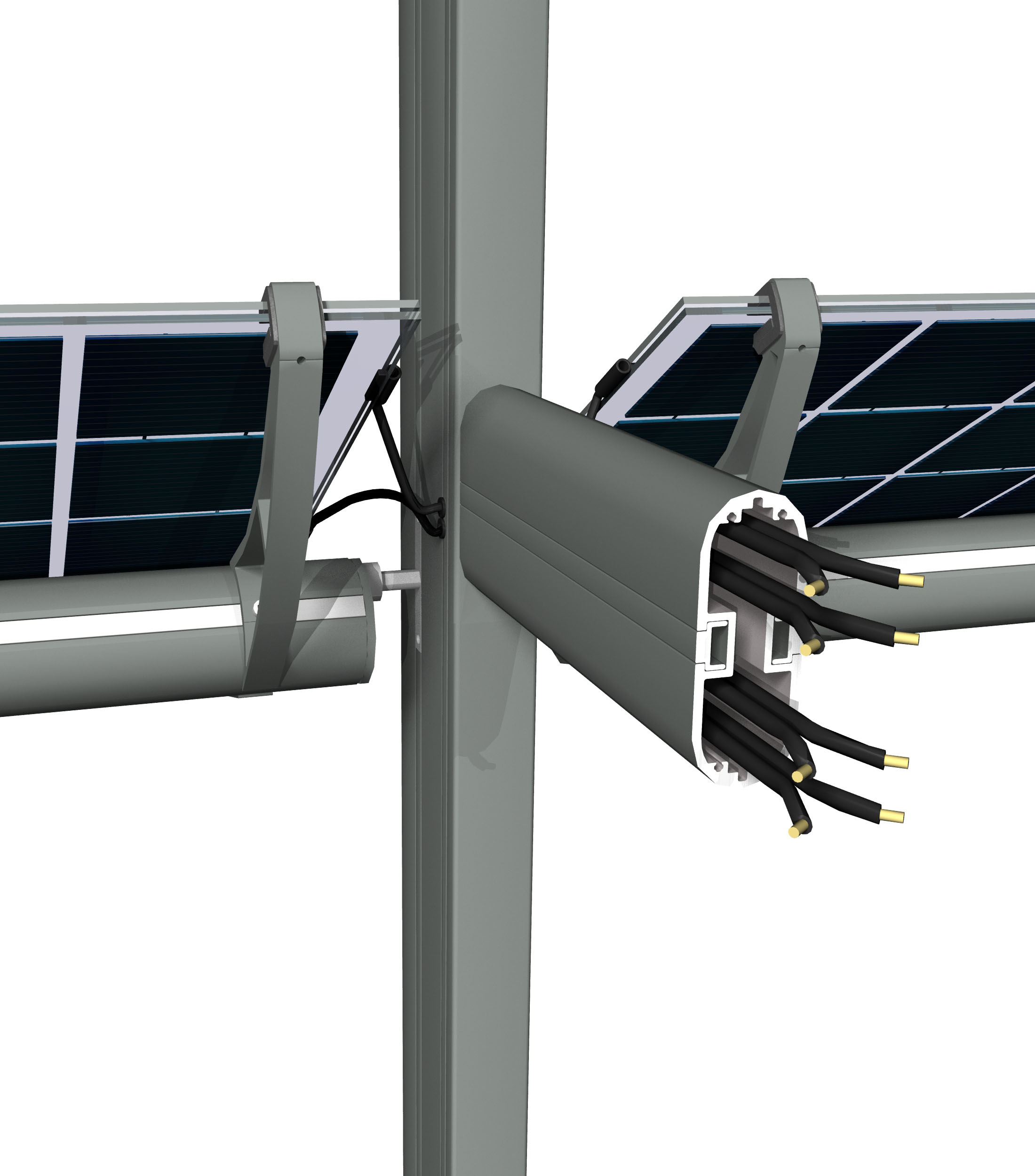 Sistema de sombreamento BIPV, as lminas de sombreamento Reynaers BS 100 Solar