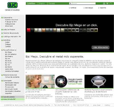 Aspecto de la nueva pgina web de BJC