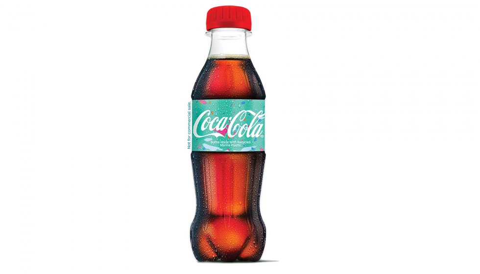 Botella de Coca-Cola fabricada con plsticos recogidos en el mar. Foto: Coca-Cola Deutschland