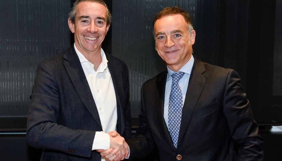 Juan Antonio Alcaraz, director general de CaixaBank, y J. Antonio Valls, director general de Alimentaria Exhibitions