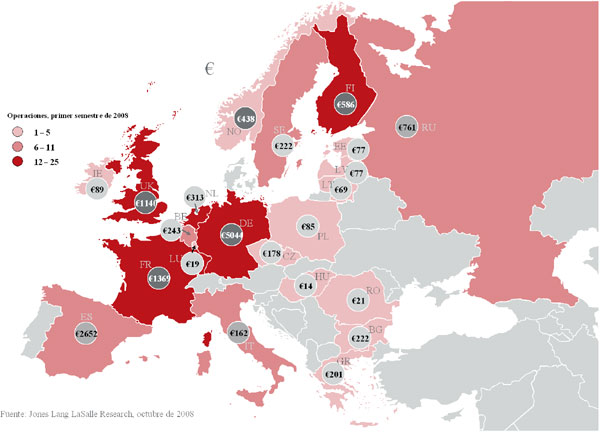 Volumen y valor de las desinversiones corporativas. Primer semestre, valores en M de 