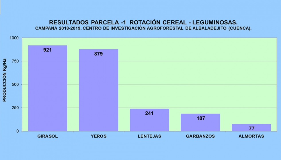 Gr�fico 7. Resultados Parcela 1. Rotaci�n cereal-leguminosas
