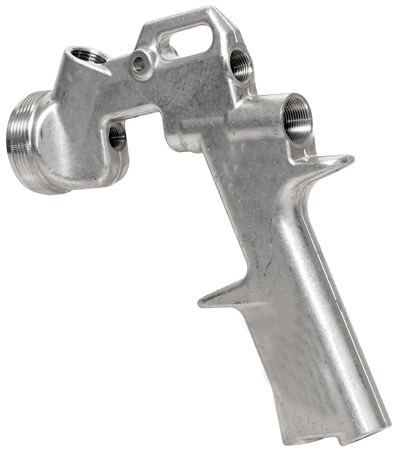 El aer�grafo, de aleaci�n de aluminio, puede mecanizarse eficazmente en un solo amarre en la Ideo 2...