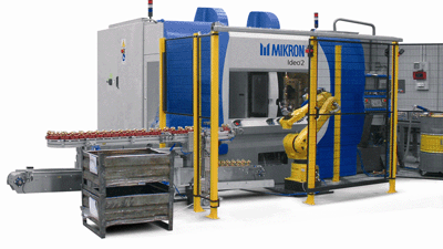 Ideo 2 equipada con un robot para la carga/descarga desde una cinta transportadora, una l�nea de producci�n completa