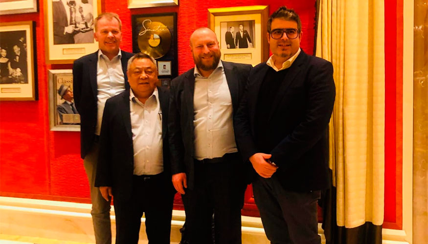 De izquierda a derecha, Arne Landa, Head of Europe Norway de Climax, Michael Chang, CEO de Climax, Jon Simon...