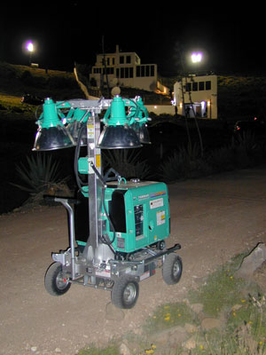 4 equipos de iluminacin Yanmar fueron utilizados durante el rodaje un da entero y parte de la noche