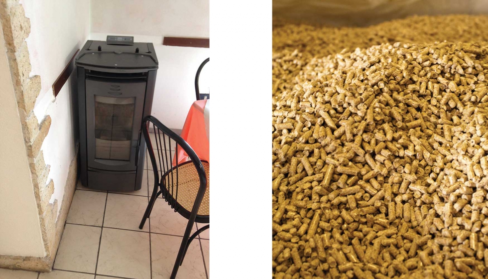 Ejemplo de caldera de biomasa domstica que puede funcionar con combustible de pellets u otro similar