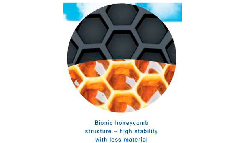 La estructura de montaje de material composite ZAmid es idntica a la estructura de la forma en que las abejas construyen sus panales...