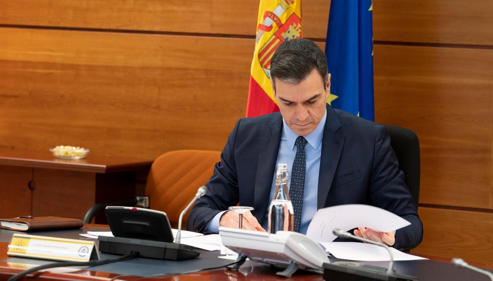 El presidente del Gobierno, Pedro Snchez, preside la reunin del Consejo de Ministros del 31 de marzo celebrada en La Moncloa...