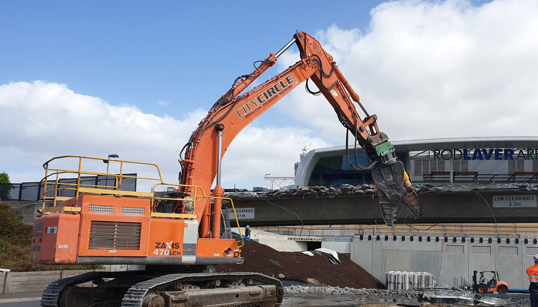 Trabajos de demolici�n en el Rod Laver Arena