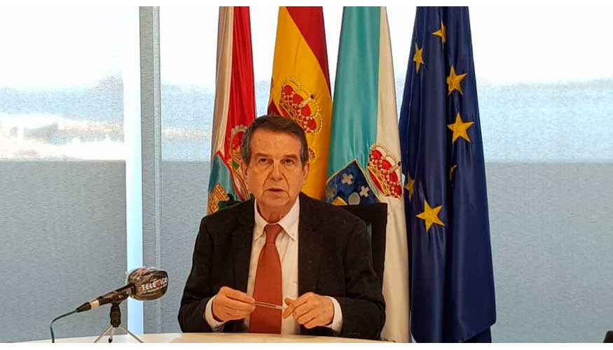 El alcalde de Vigo, Abel Caballero durante su comparecencia online