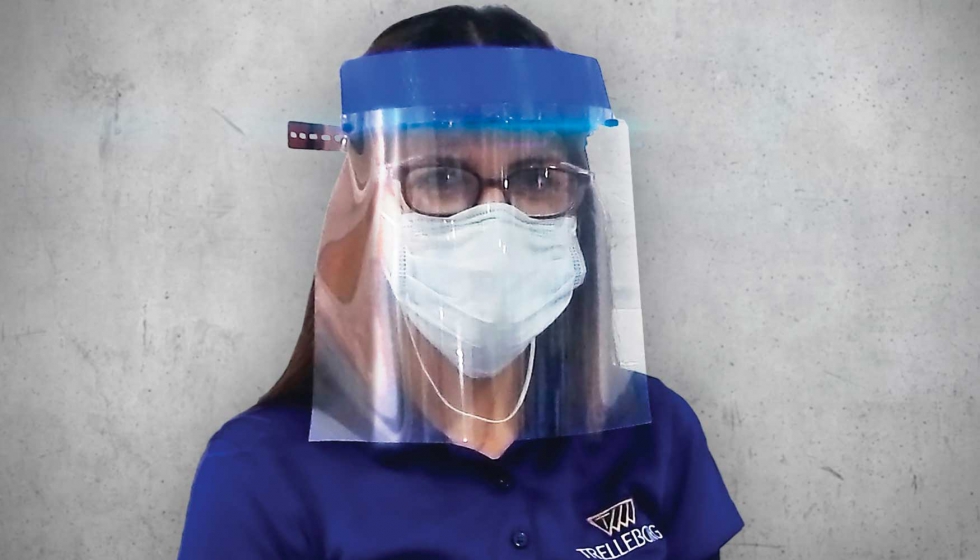 Protector facial impreso en 3D por Trelleborg