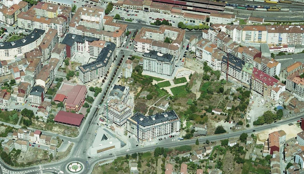 Vista area de la ciudad de Ourense