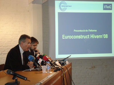 Anton M. Checa, y Josep R. Fontana del IteC durante la presentacin