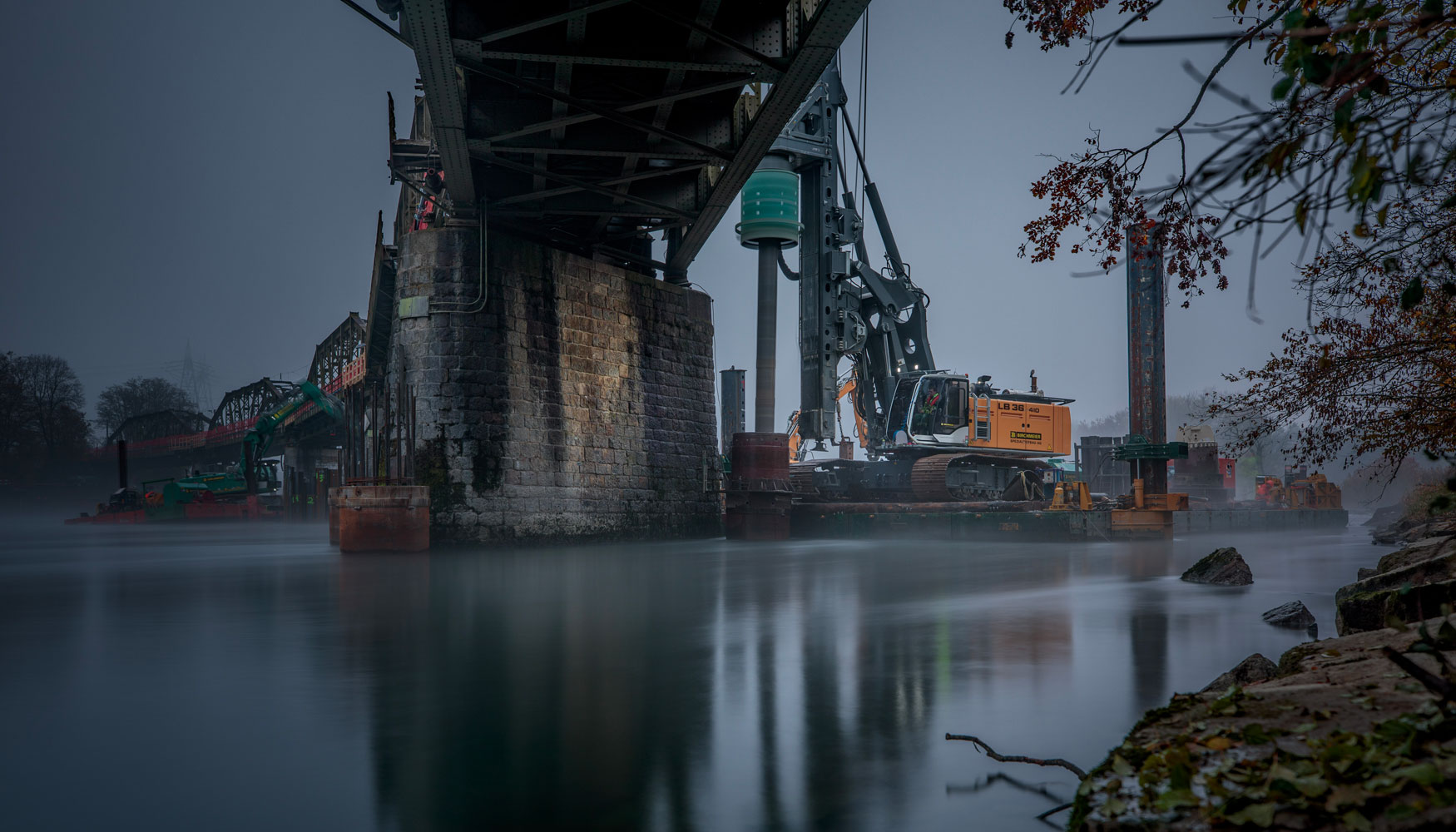 La renovacin del puente ferroviario requiere de un espectacular trabajo de la LB 36