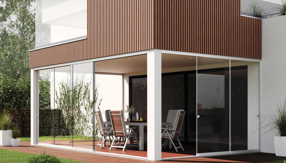 modernizate con este cierre de terraza con puertas corredizas de 3 y 4  paños con fijo superior en perfil Europa color bronce con vidrio…