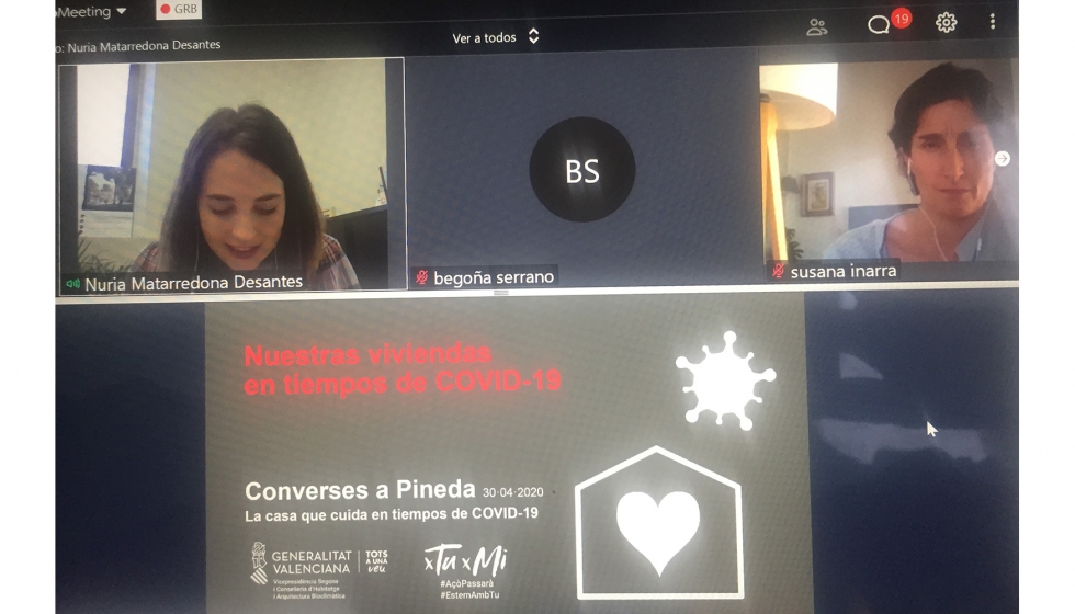 Momento del webinar La casa que cuida