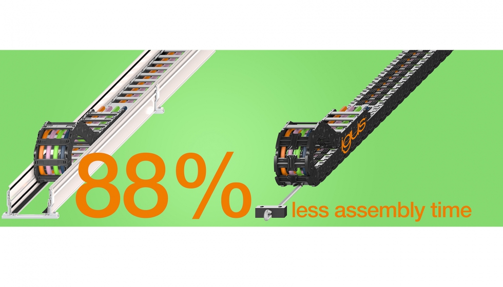 Comparado con un sistema de carriles, el Autoglide 5 de Igus ahorra un 88% del tiempo de instalacin. Foto: Igus GmbH...
