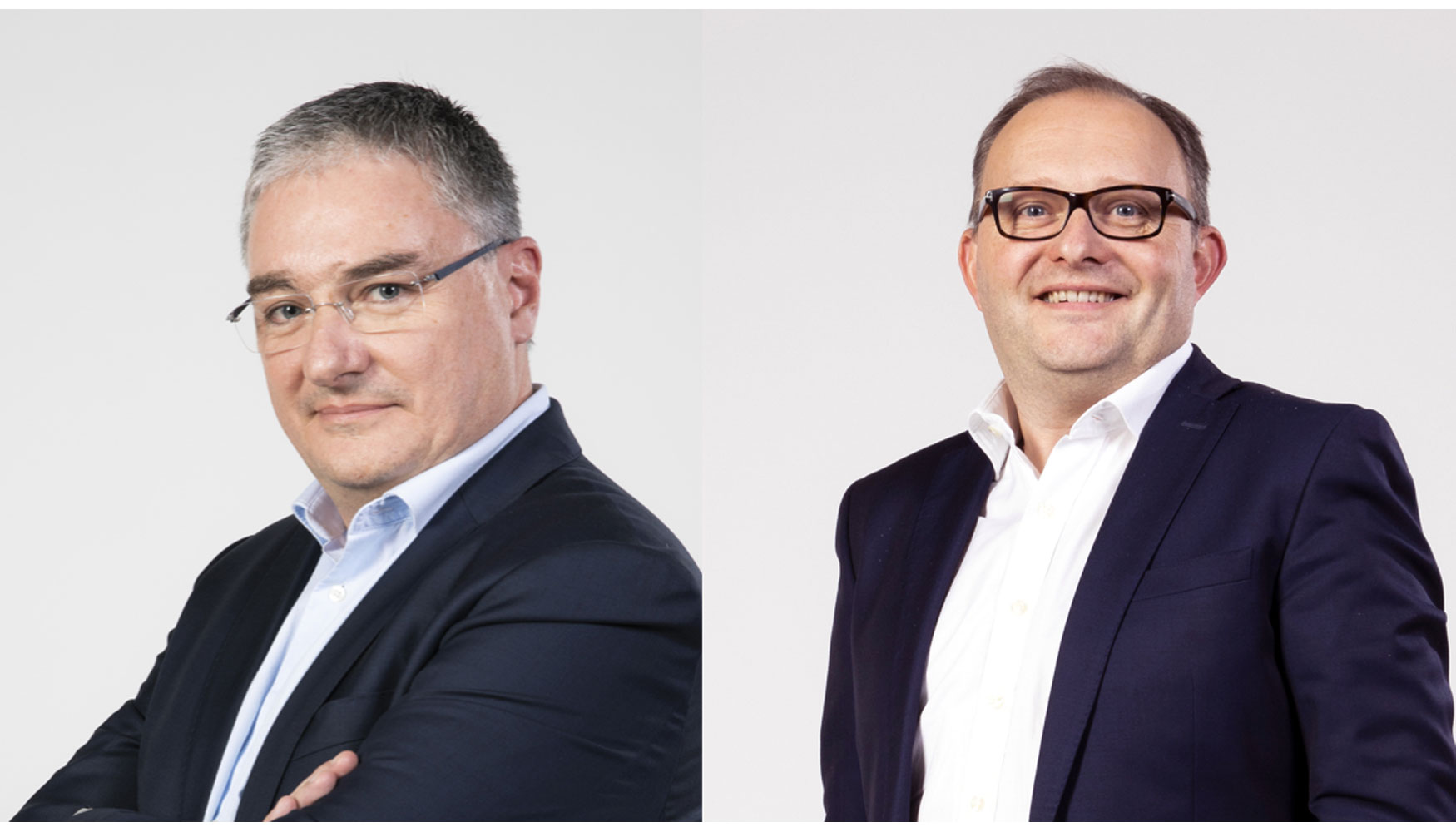 De izquierda a derecha: Patrice Mtairie, director industrial, y a Stphane Hubert, director de Experiencia al Cliente en Haulotte Group...