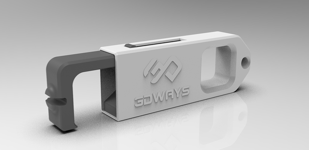 Pea impressa em 3D que pode ser utilizada para rodar chaves em fechaduras e para premir botes