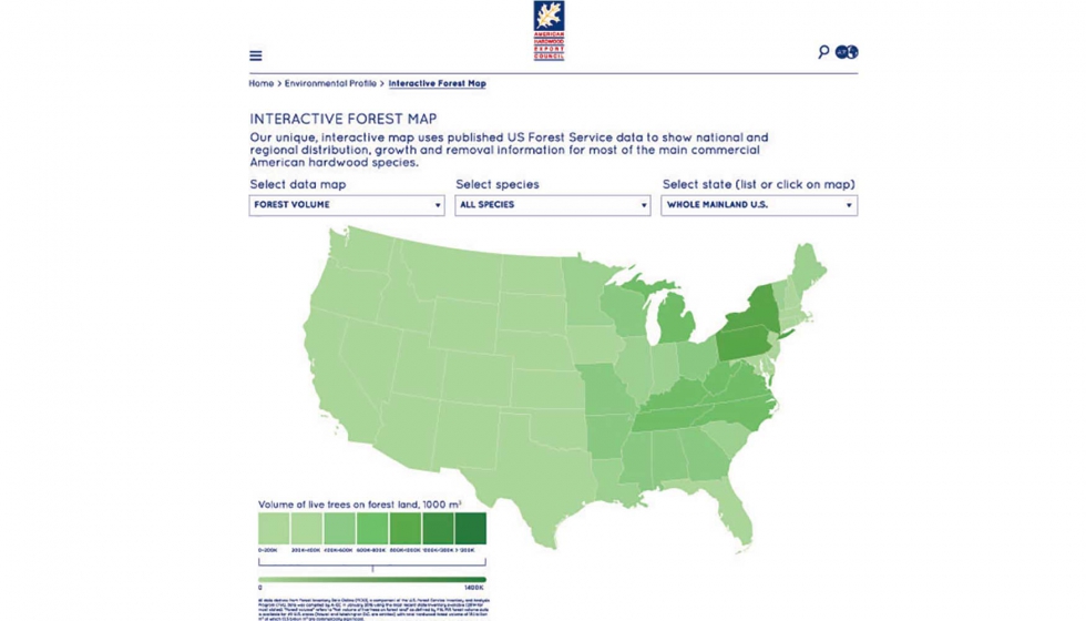 Imagen del mapa forestal interactivo