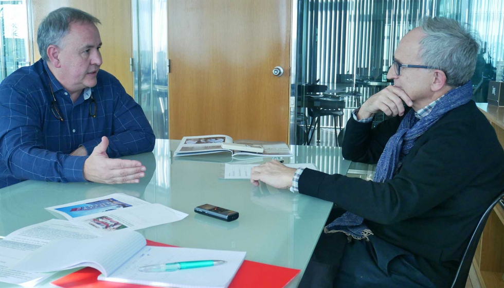 Josep Arnau, a la izquierda, adjunto a gerencia de Garcia Faura, en un momento de su entrevista con AFL