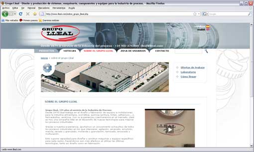 Aspect of the new web page of group Lleal