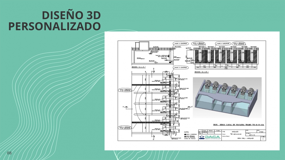 Carlos Moreno detall el diseo personalizado 3D que realizan para CCRR como en el caso del Canal de Navarra. Fuente: DAGA...