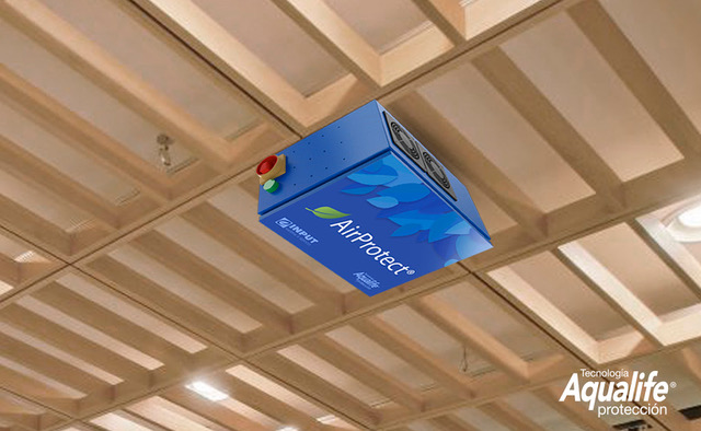 Air Protect se puede instalar tanto en el techo como en paredes o columnas