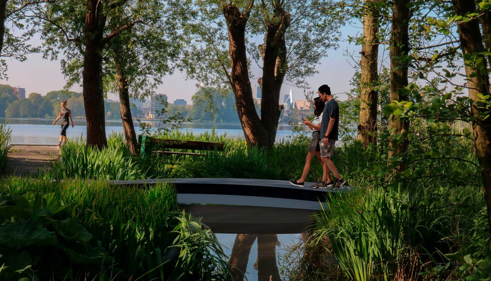 Representacin de la pasarela impresa en 3D de Rotterdam