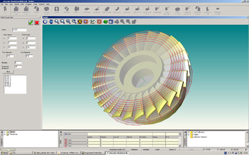 I form a 'blisk' CAD showing the trajectory of measurement