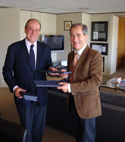 Enrique Lacalle recibi la visita del presidente del Consejo General de los Pirineos Orientales Christian Bourquin