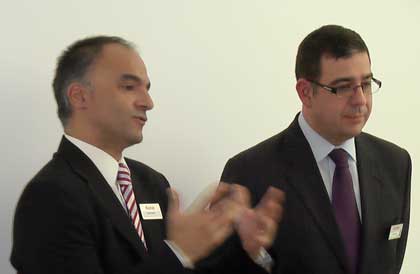David Litvak, a la izquierda, junto a Luis Virgos, responsable de impresin digital de Kodak, durante la conferencia de prensa...