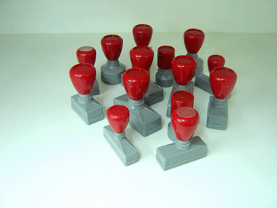 50 rubber stamps pre-entintados of different measures, including in the Black Mac kit