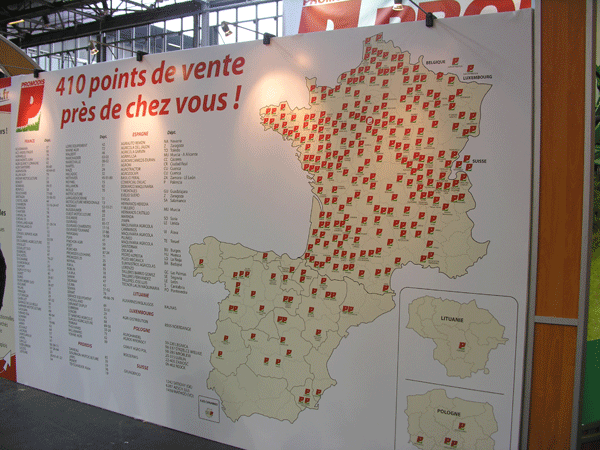 Mapa con los ms de 400 puntos de venta de la red Promodis en Espaa, Francia, Lituania, Polonia
