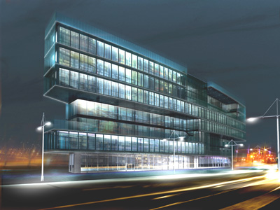 La doble piel de la fachada en su cara norte hace de pantalla ac�stica aminorando en gran medida el exceso de ruido procedente de la autov�a...