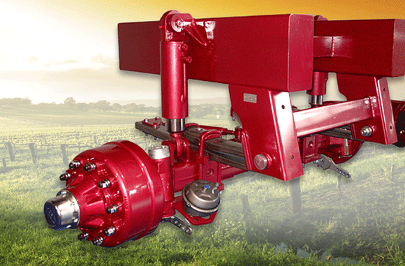 Hydraulic suspension for trailers of agricultural machinery, manufactured by ADR