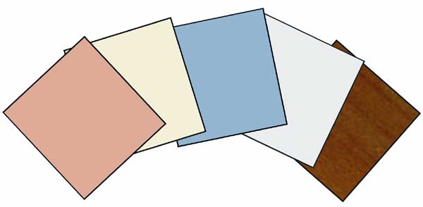 Gama de colores disponibles para los paneles de melamina y frmica
