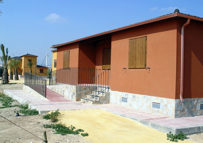 Detalle de las viviendas fabricadas por El Cid para la Universidad Miguel Hernndez
