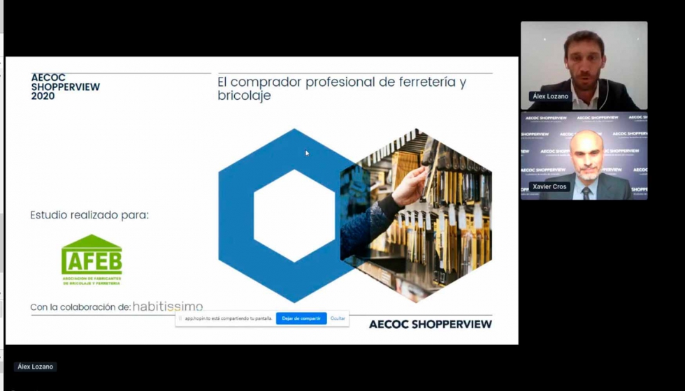 Alejandro Lozano y Xavier Cros, responsables de Ferretera y Bricolaje y de Shopperview de Aecoc, respectivamente, durante su presentacin...