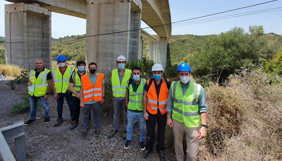 Foto de la visita realizada hace unos das al viaducto de la autopista Ausol, en el marco del proyecto Piloting